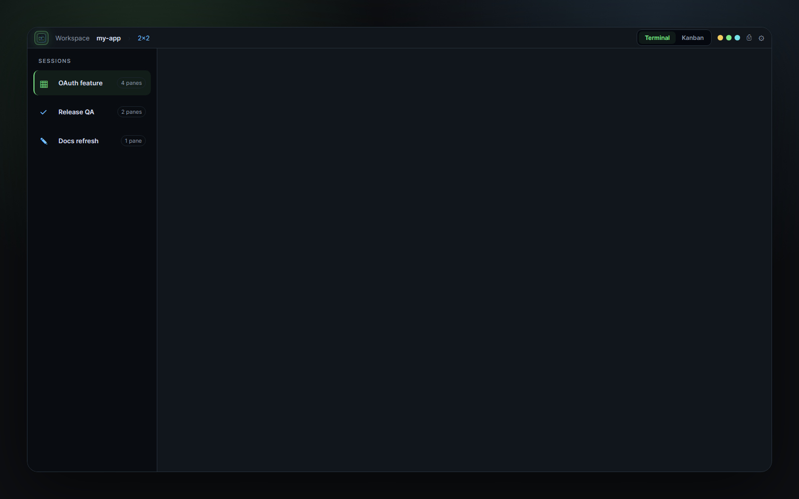 VibeLink 2 by 2 terminal grid